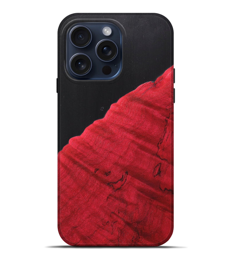 iPhone 15 Pro Max Wood+Resin Live Edge Phone Case - Miley (Pure Black, 662935)