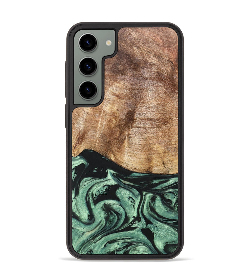 Galaxy S23 Plus Wood+Resin Phone Case - Benjamin (Green, 662943)
