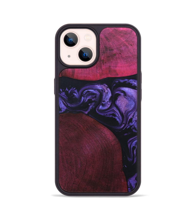iPhone 14 Wood+Resin Phone Case - Kathy (Purple, 663006)