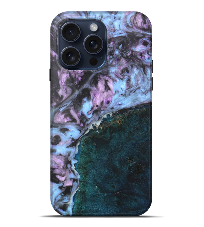 iPhone 15 Pro Max Wood+Resin Live Edge Phone Case - Clinton (Cosmos, 663088)