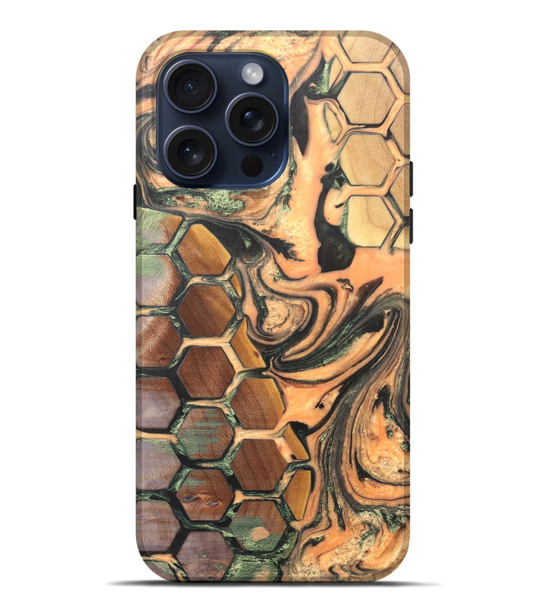 iPhone 15 Pro Max Wood+Resin Live Edge Phone Case - Milton (Pattern, 663089)