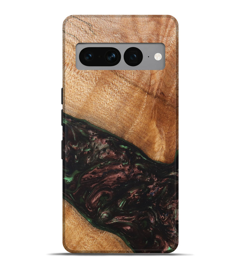 Pixel 7 Pro Wood+Resin Live Edge Phone Case - Amaya (Red, 663098)