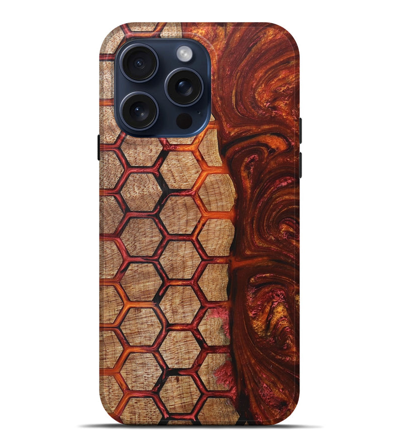 iPhone 15 Pro Max Wood+Resin Live Edge Phone Case - Alicia (Pattern, 663106)