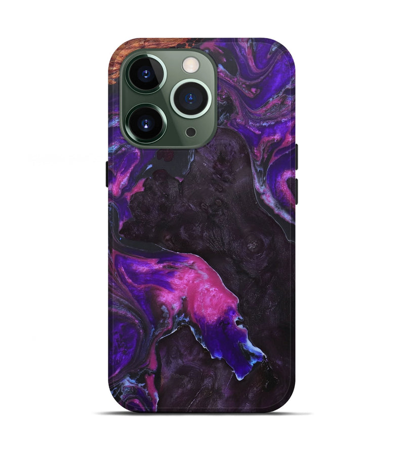iPhone 13 Pro Wood+Resin Live Edge Phone Case - Cooper (Purple, 663107)
