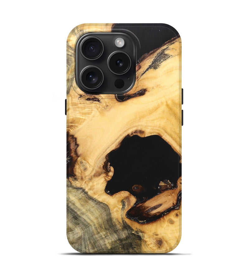iPhone 15 Pro Wood+Resin Live Edge Phone Case - Mckenzie (Wood Burl, 663116)