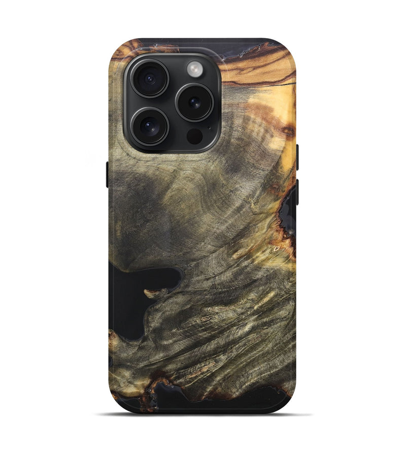 iPhone 15 Pro Wood+Resin Live Edge Phone Case - Jeanne (Wood Burl, 663120)