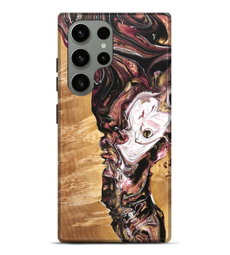 Galaxy S23 Ultra Wood+Resin Live Edge Phone Case - Amie (Red, 663121)