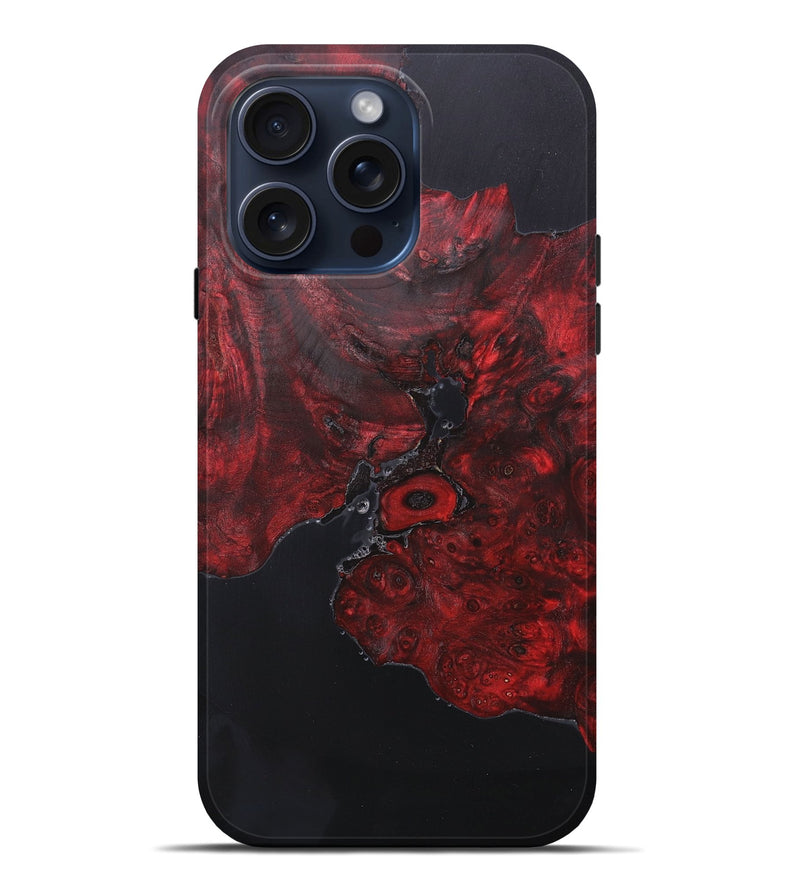 iPhone 15 Pro Max Wood+Resin Live Edge Phone Case - Ellie (Pure Black, 663128)