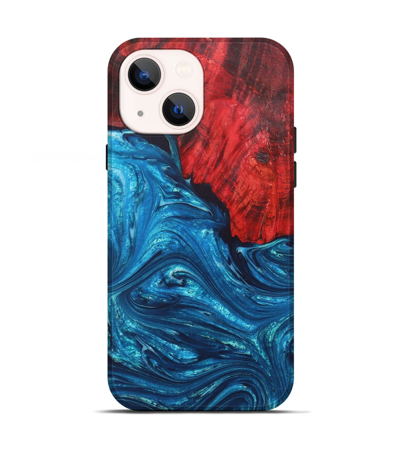 iPhone 13 Wood+Resin Live Edge Phone Case - Etta (Blue, 663133)