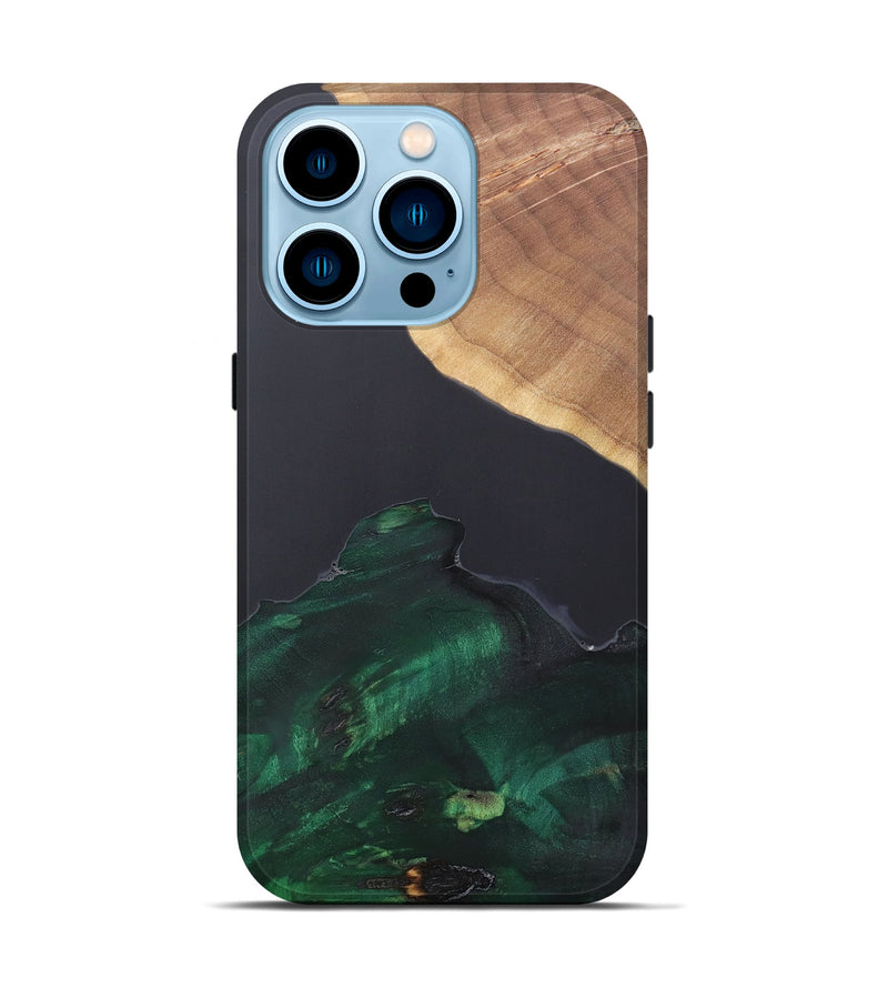 iPhone 14 Pro Wood+Resin Live Edge Phone Case - Everlee (Pure Black, 663134)