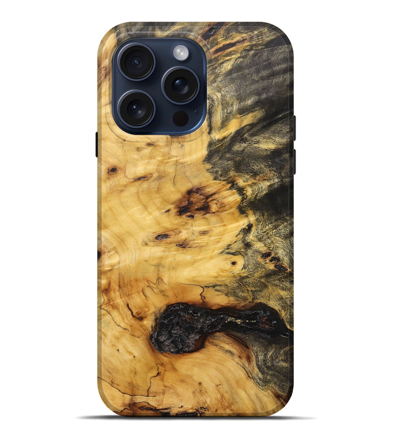 iPhone 15 Pro Max Wood+Resin Live Edge Phone Case - Tricia (Wood Burl, 663137)