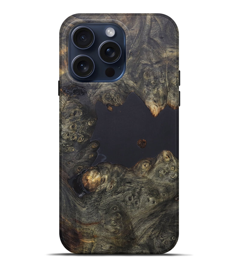 iPhone 15 Pro Max Wood+Resin Live Edge Phone Case - Nikolas (Wood Burl, 663141)