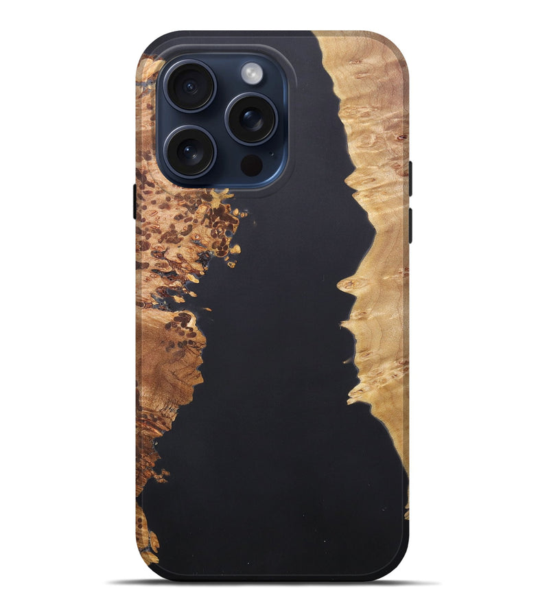 iPhone 15 Pro Max Wood+Resin Live Edge Phone Case - Jared (Wood Burl, 663144)