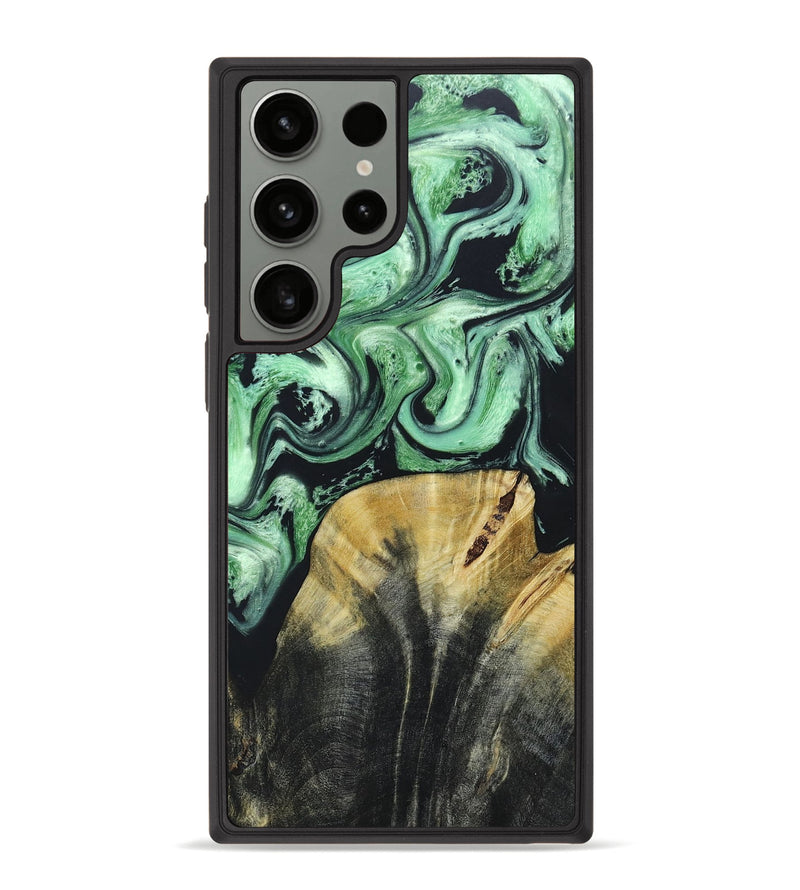 Galaxy S23 Ultra Wood+Resin Phone Case - Ace (Green, 663182)