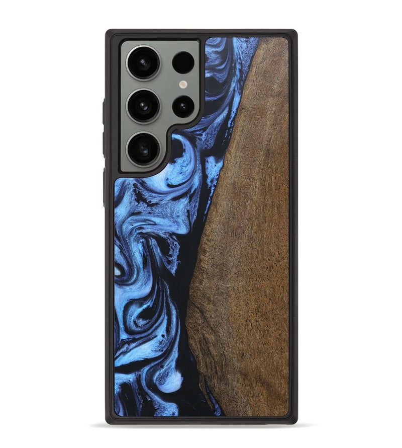 Galaxy S23 Ultra Wood+Resin Phone Case - Glenda (Blue, 663356)