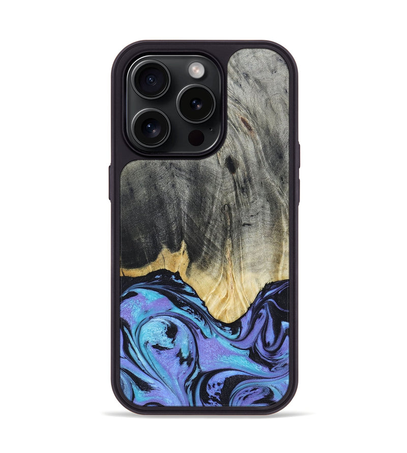 iPhone 15 Pro Wood+Resin Phone Case - Eula (Purple, 663417)