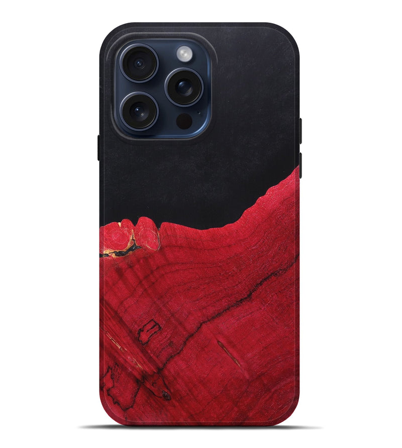 iPhone 15 Pro Max Wood+Resin Live Edge Phone Case - Melanie (Pure Black, 663425)