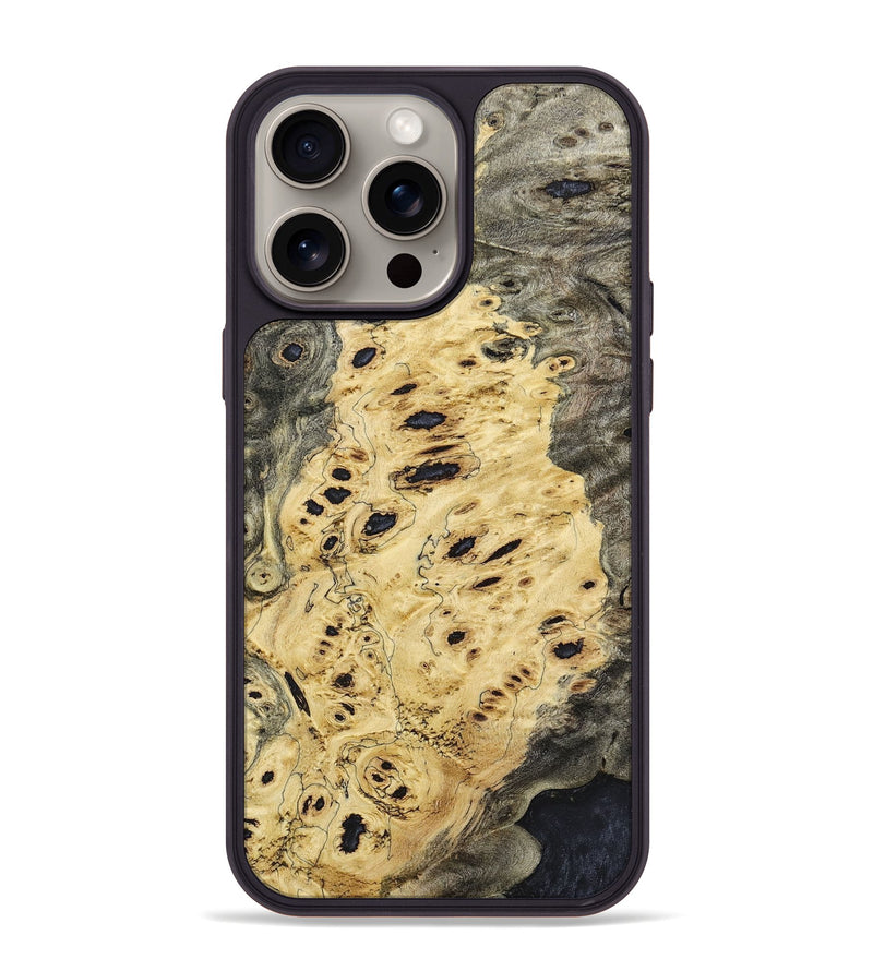 iPhone 15 Pro Max Wood+Resin Phone Case - Abraham (Wood Burl, 663449)