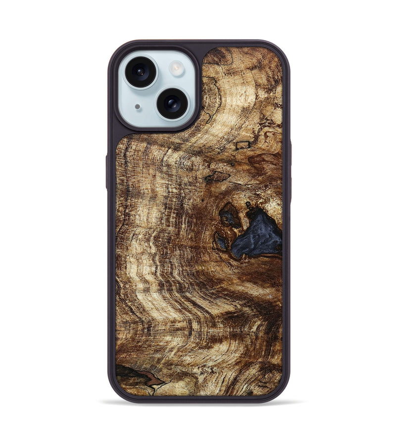 iPhone 15 Wood+Resin Phone Case - Reagan (Wood Burl, 663453)