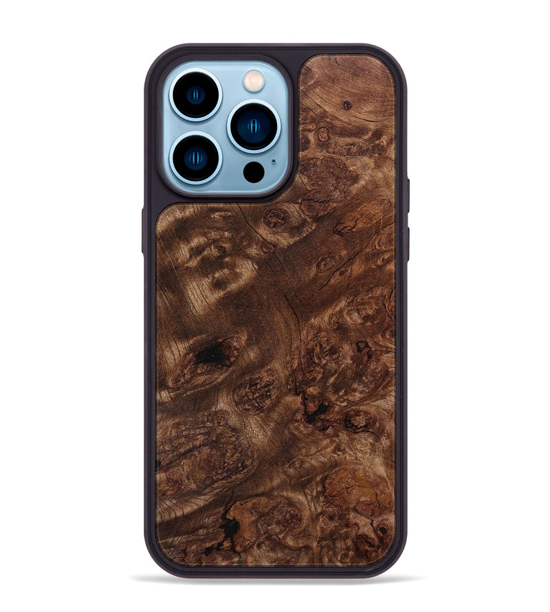 iPhone 14 Pro Max Wood+Resin Phone Case - Bernice (Wood Burl, 663455)