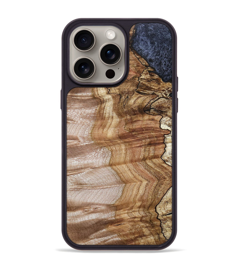 iPhone 15 Pro Max Wood+Resin Phone Case - Gillian (Wood Burl, 663456)
