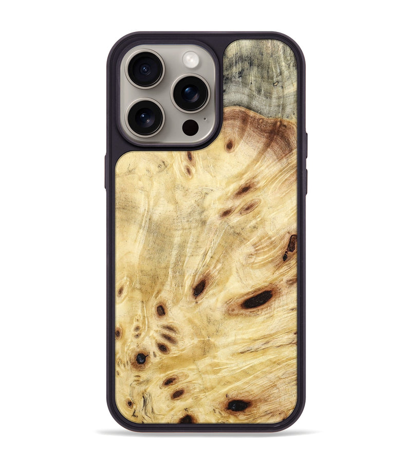 iPhone 15 Pro Max Wood+Resin Phone Case - Shari (Wood Burl, 663463)