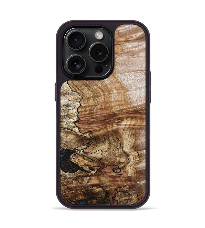 iPhone 15 Pro Wood+Resin Phone Case - Patty (Wood Burl, 663464)