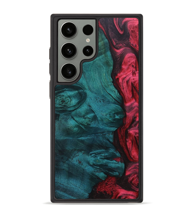 Galaxy S23 Ultra Wood+Resin Phone Case - Jackie (Red, 663654)