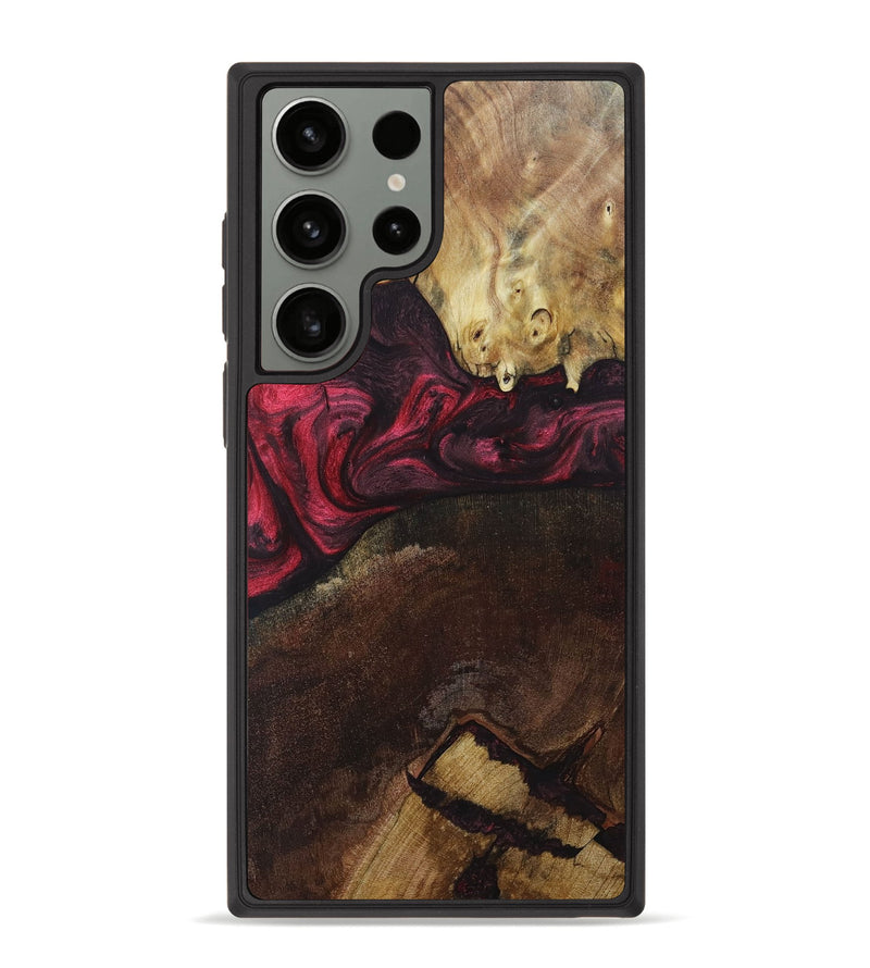 Galaxy S23 Ultra Wood+Resin Phone Case - Amelia (Red, 663676)