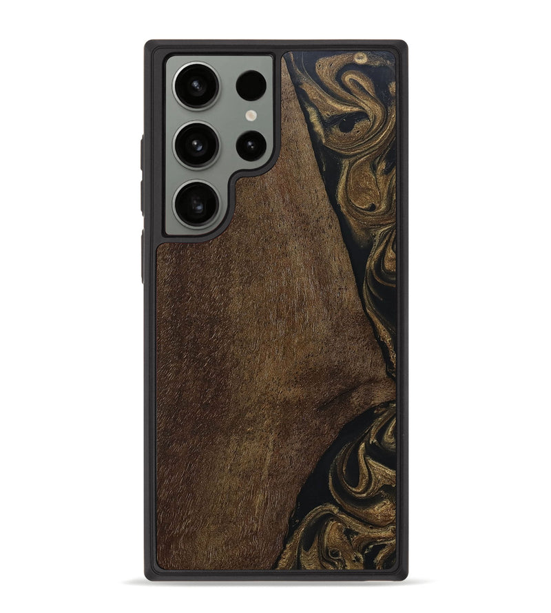 Galaxy S23 Ultra Wood+Resin Phone Case - Melvin (Black & White, 663730)