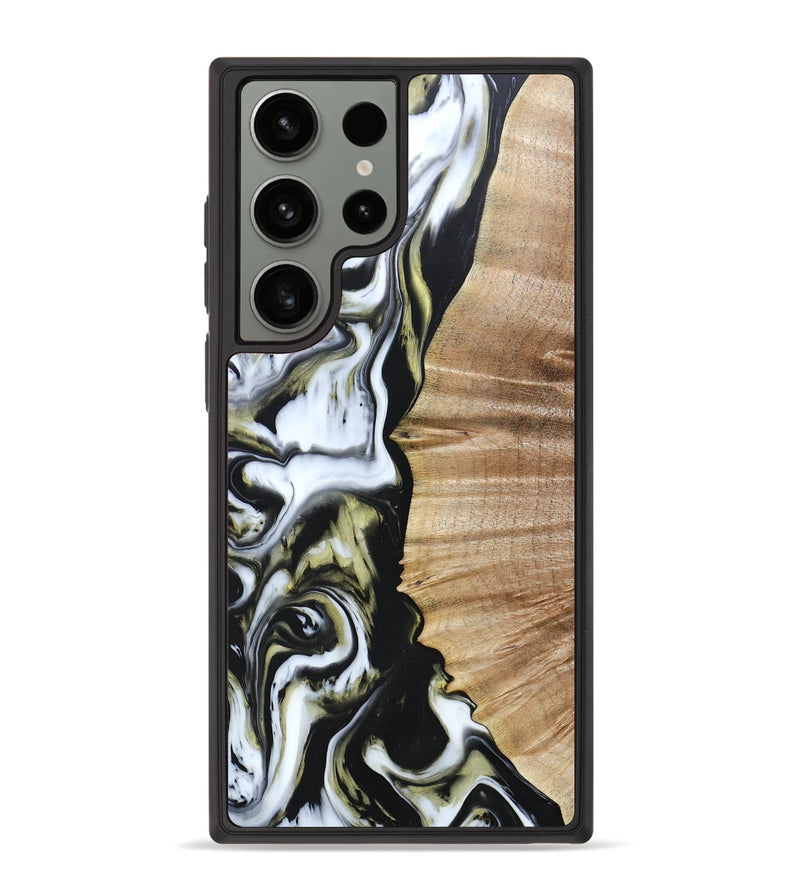 Galaxy S23 Ultra Wood+Resin Phone Case - Holden (Black & White, 663751)