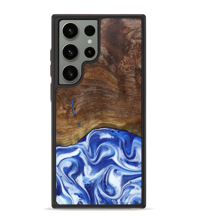 Galaxy S23 Ultra Wood+Resin Phone Case - Kari (Blue, 663828)