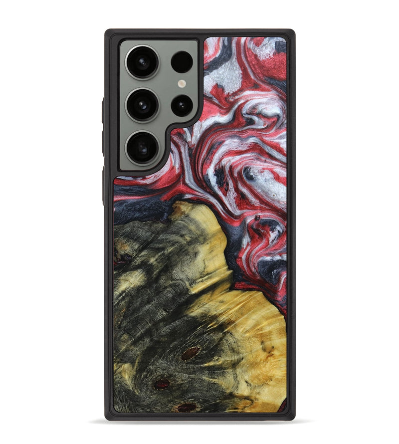 Galaxy S23 Ultra Wood+Resin Phone Case - Myrna (Red, 663841)