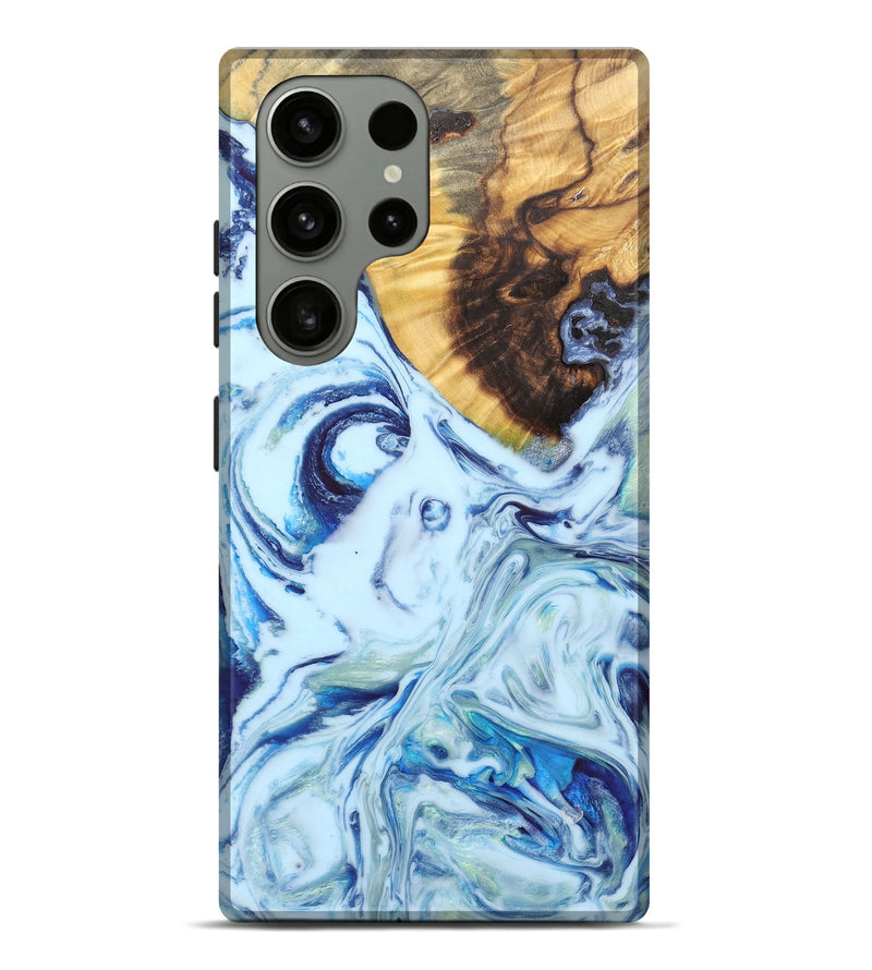 Galaxy S23 Ultra Wood+Resin Live Edge Phone Case - Rene (Blue, 663891)