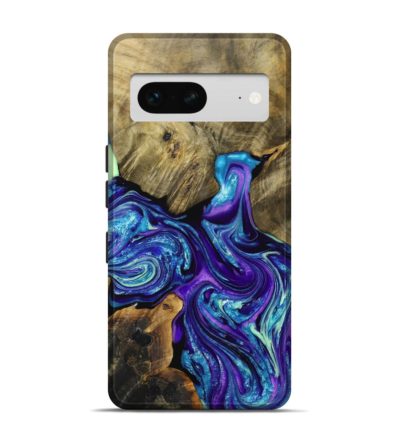 Pixel 7 Wood+Resin Live Edge Phone Case - Jonathan (Purple, 663911)