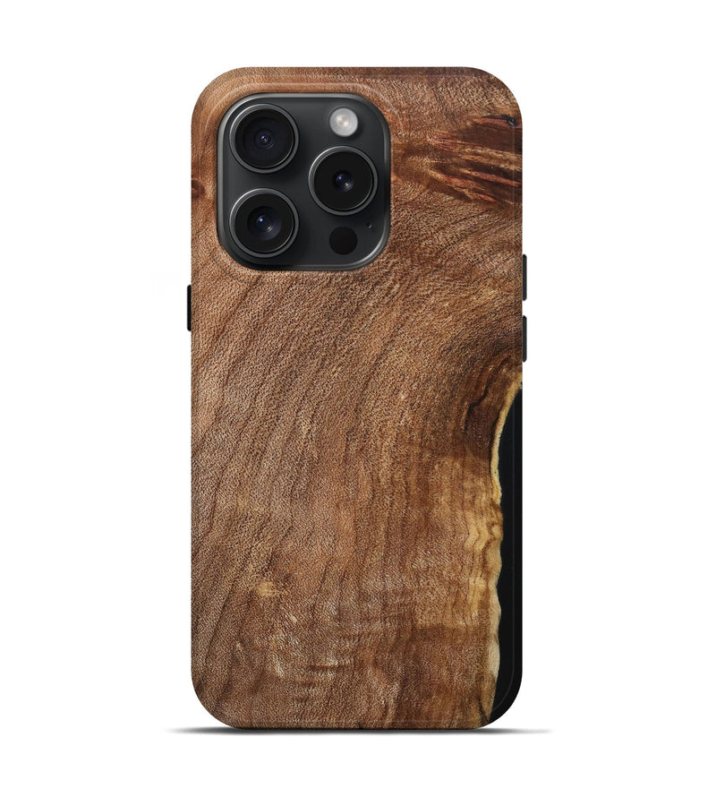 iPhone 15 Pro Wood+Resin Live Edge Phone Case - Allie (Wood Burl, 663939)