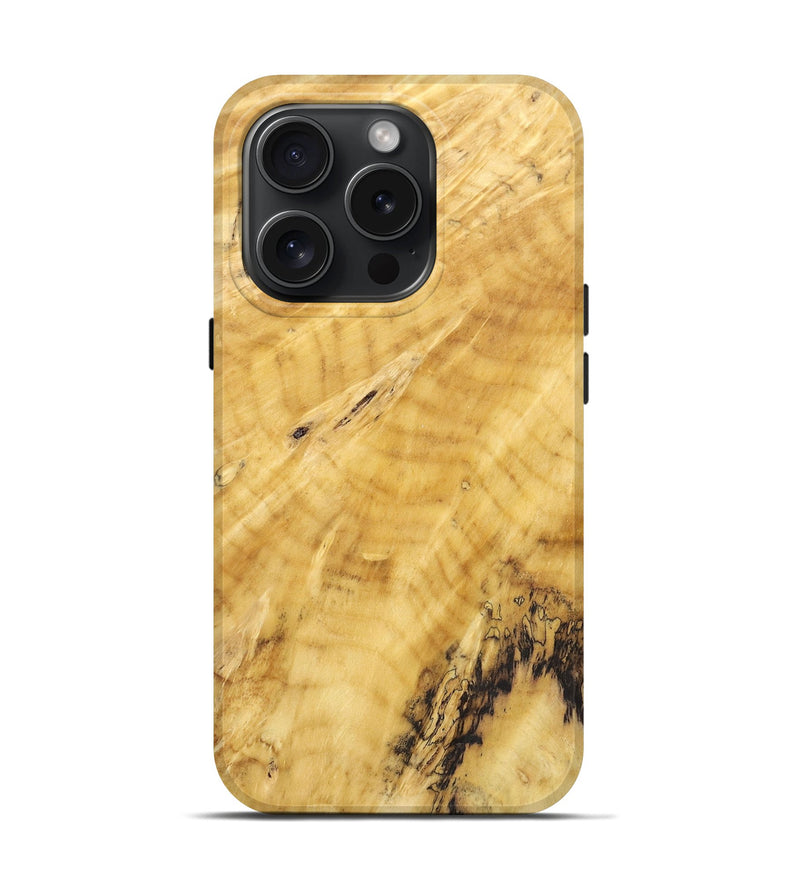 iPhone 15 Pro Wood+Resin Live Edge Phone Case - Hector (Wood Burl, 663955)