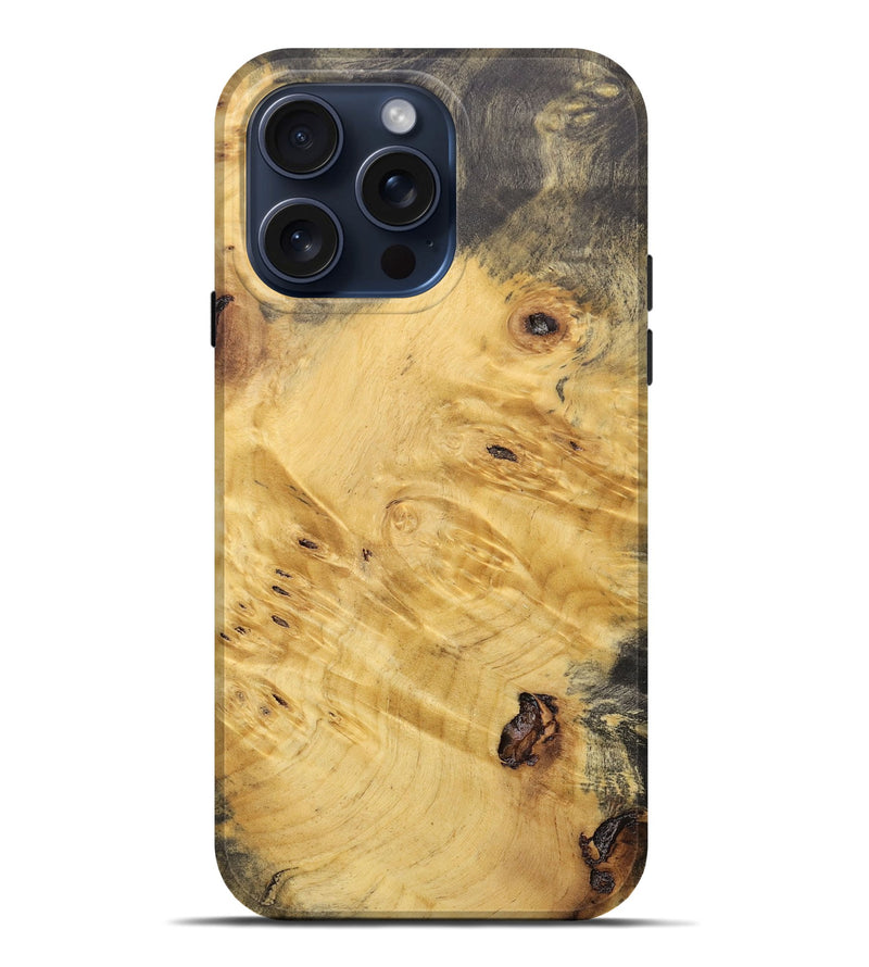 iPhone 15 Pro Max Wood+Resin Live Edge Phone Case - Conner (Wood Burl, 663958)