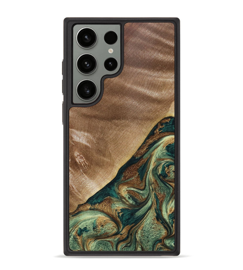 Galaxy S23 Ultra Wood+Resin Phone Case - Angie (Green, 664061)