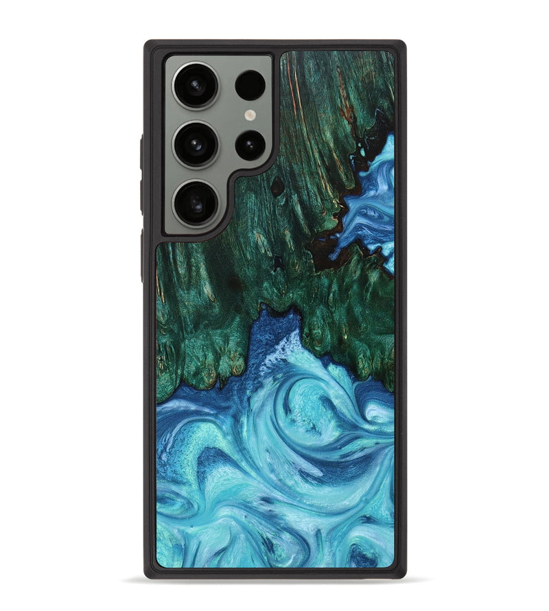 Galaxy S23 Ultra Wood+Resin Phone Case - Samara (Blue, 664173)