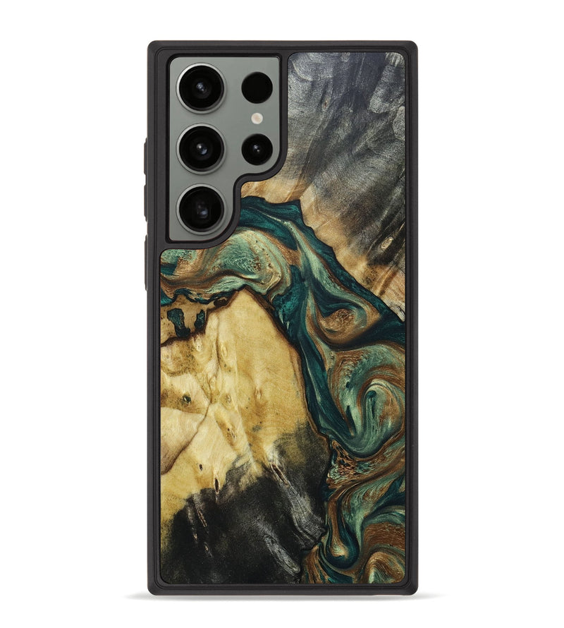 Galaxy S23 Ultra Wood+Resin Phone Case - Remi (Green, 664220)