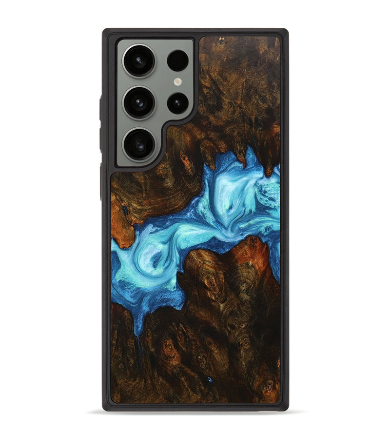 Galaxy S23 Ultra Wood+Resin Phone Case - Nehemiah (Blue, 664275)