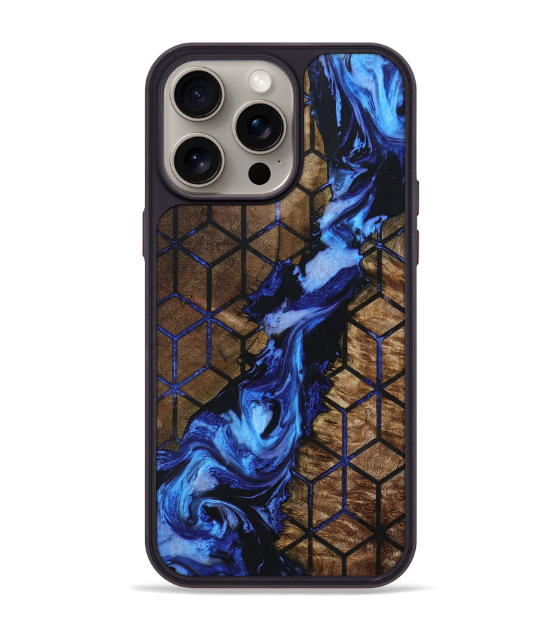 iPhone 15 Pro Max Wood+Resin Phone Case - Tabitha (Pattern, 664301)