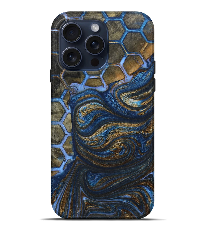 iPhone 15 Pro Max Wood+Resin Live Edge Phone Case - Kiley (Pattern, 664311)