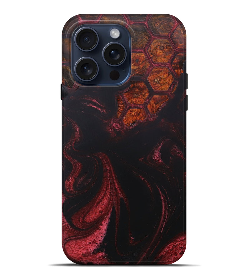 iPhone 15 Pro Max Wood+Resin Live Edge Phone Case - Gerard (Pattern, 664324)
