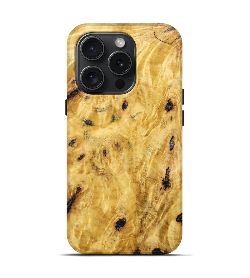 iPhone 15 Pro Wood+Resin Live Edge Phone Case - Finnegan (Wood Burl, 664341)