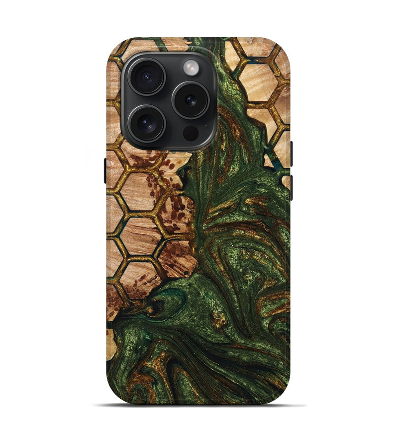 iPhone 15 Pro Wood+Resin Live Edge Phone Case - Bertha (Pattern, 664343)