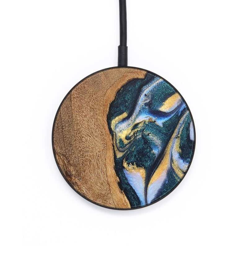 Circle Wood+Resin Wireless Charger - Phyllis (Green, 664377)