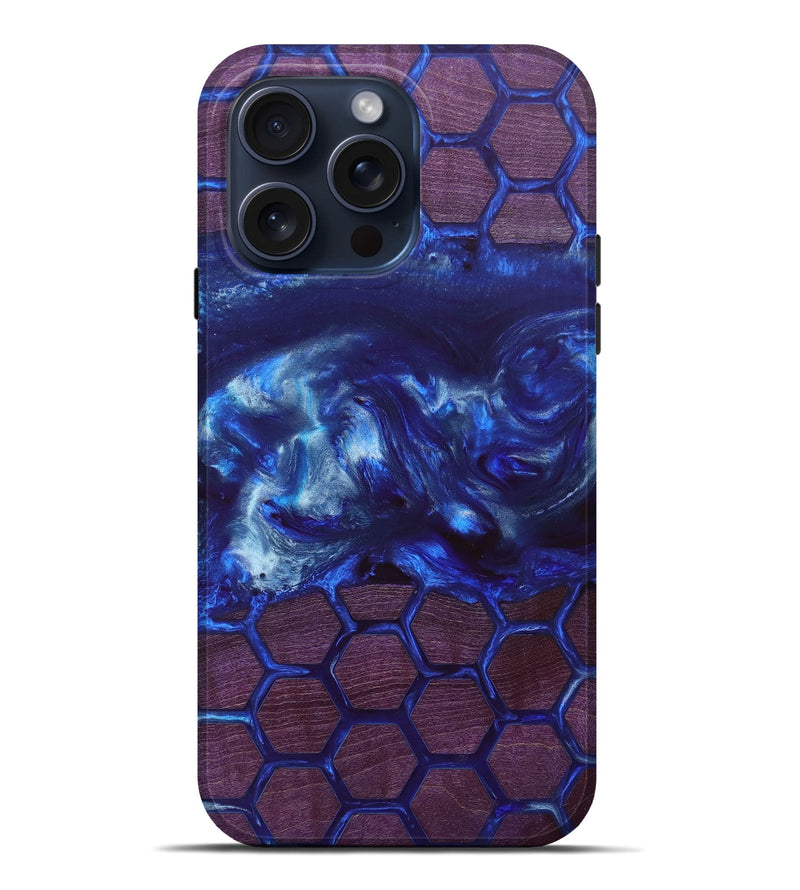 iPhone 15 Pro Max Wood+Resin Live Edge Phone Case - Maximus (Pattern, 664404)