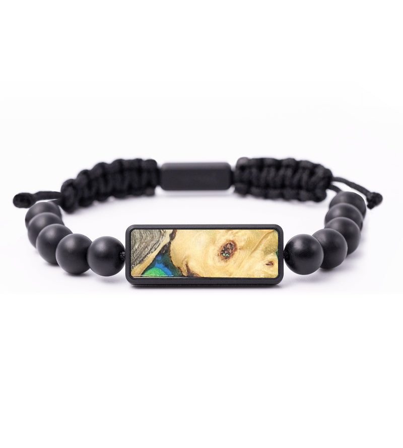 Onyx Bead Wood+Resin Bracelet - Leo (Wood Burl, 664501)